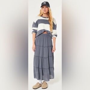Hollister Dusty Blue Tiered Skirt